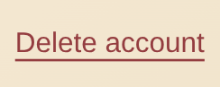 Delete account button in Settings